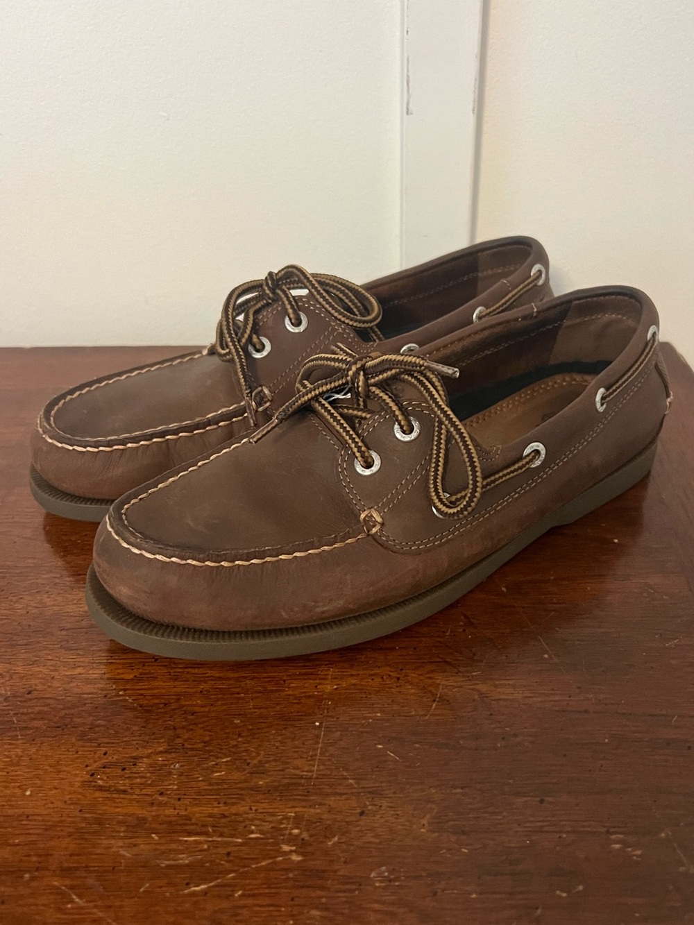 Men's Brown Leather Dockers Boat Shoes size 7.5